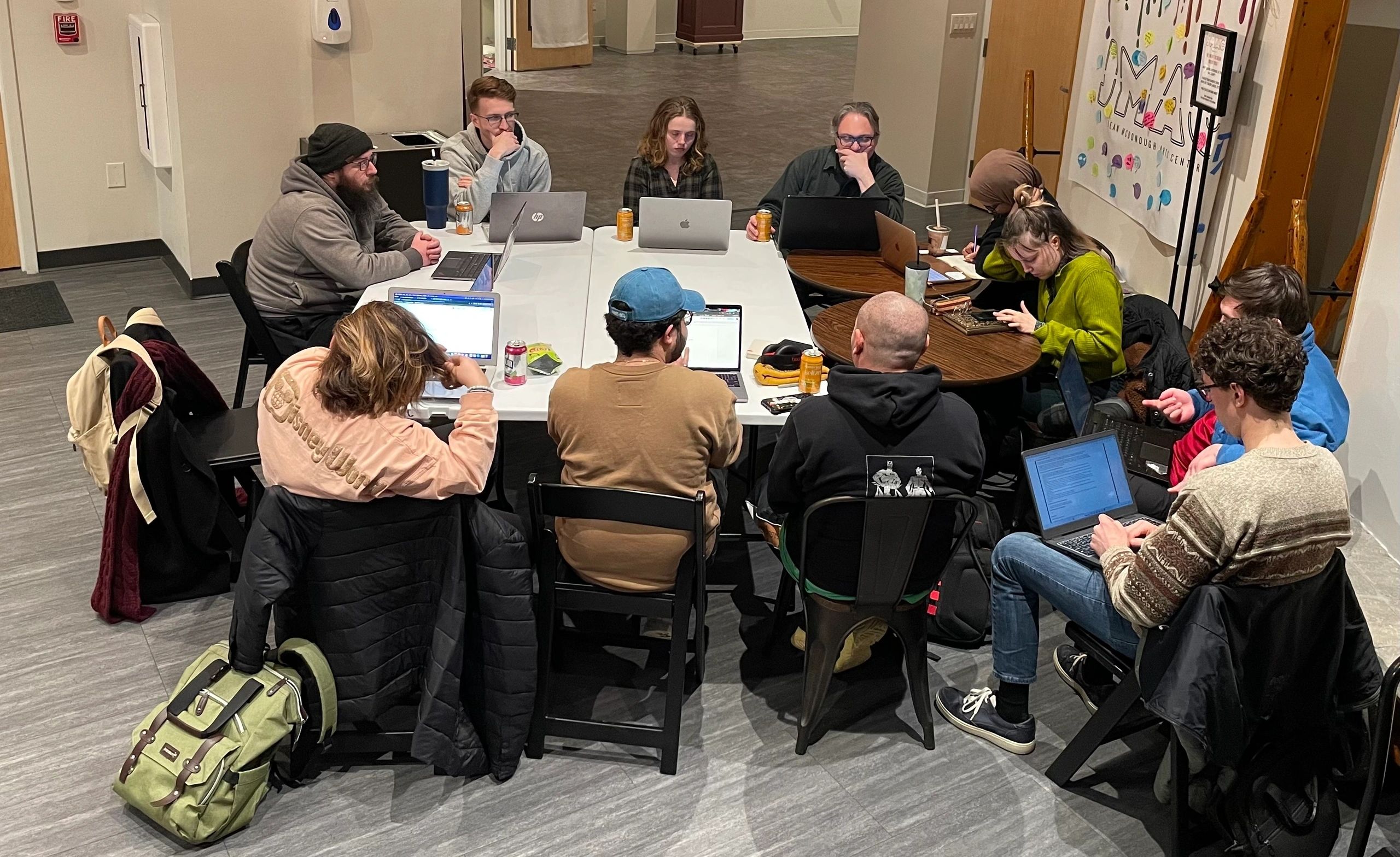 Half the group talks about poetry and shorter works (photo by Christine Quirk)