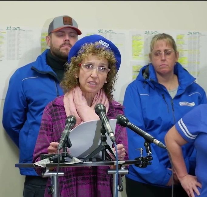 St. Vincent's nurses speak at a recent press conference (photo submitted by David Schildmeier)