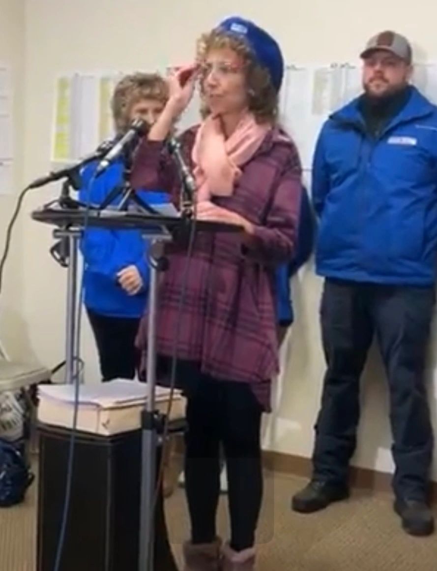 Marlena Pellegrino speaks at a press conference (photo submitted)