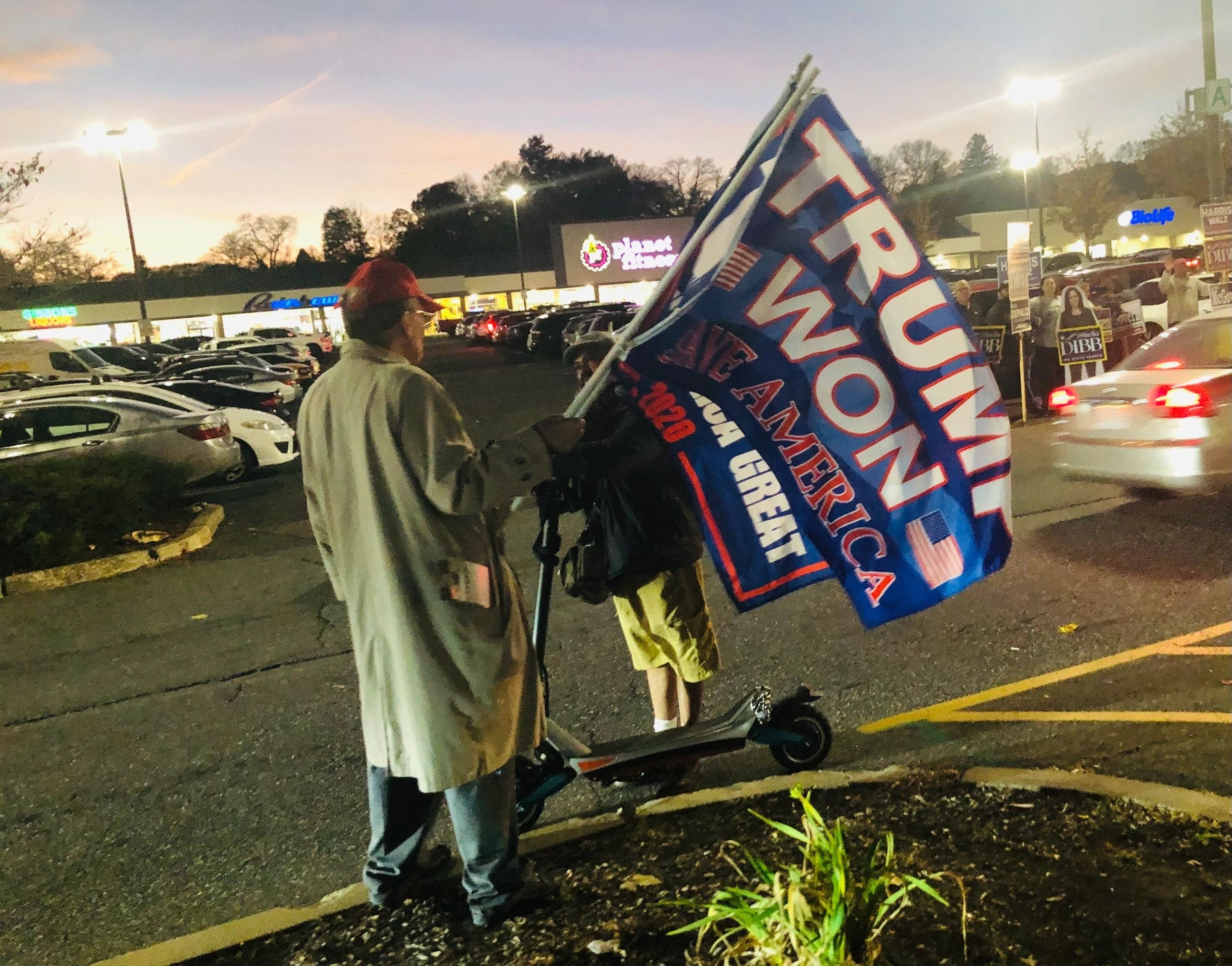 Roger Frost shares his prediction outside of the Shaw's Webster Square polling location (photo credit: Charlene Arsenault)