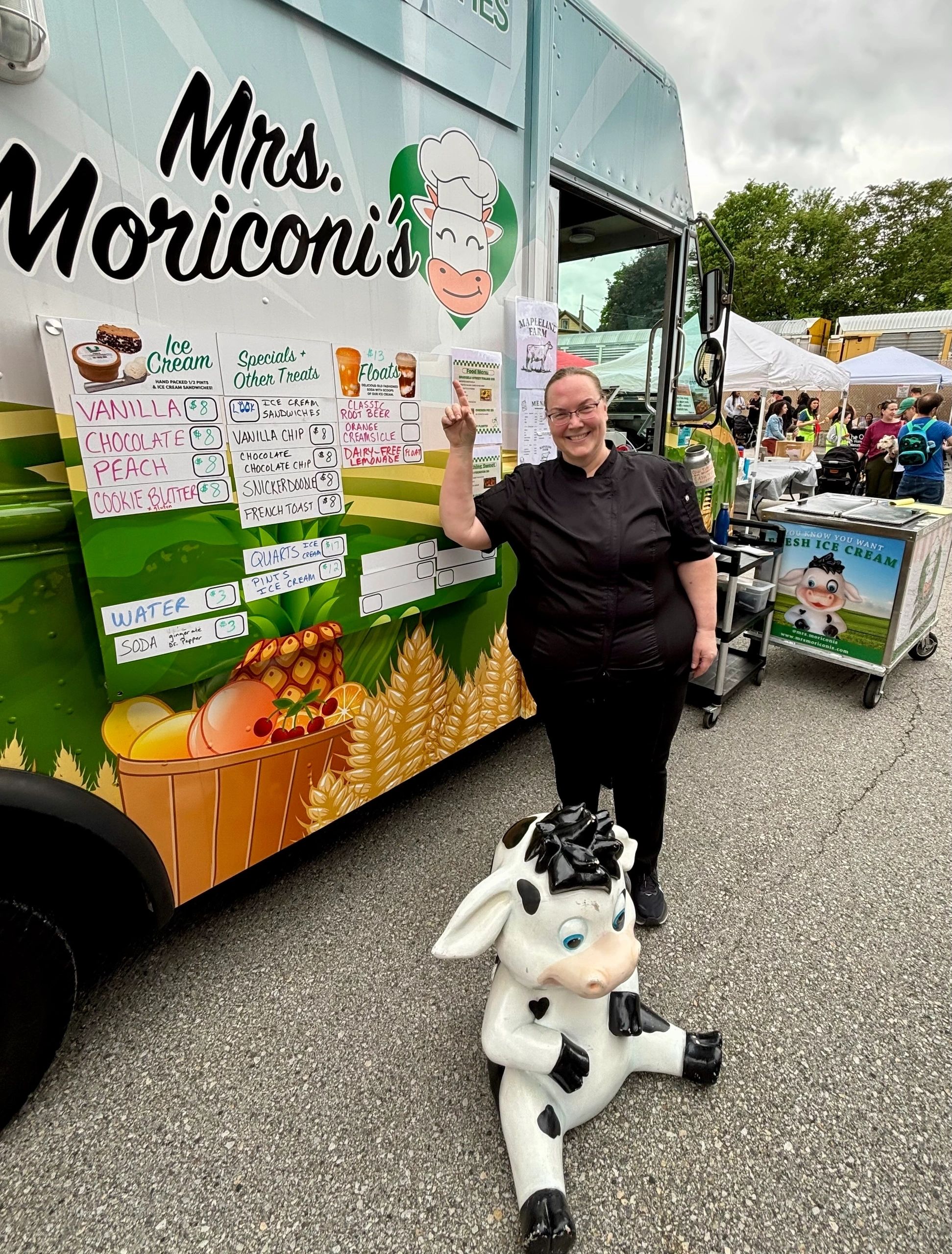 Julia Moriconi, owner of Mrs. Moriconi’s Ice Cream, organized the Market on Brussels farmers market which debuted on Sunday (photo by Bill Doyle)