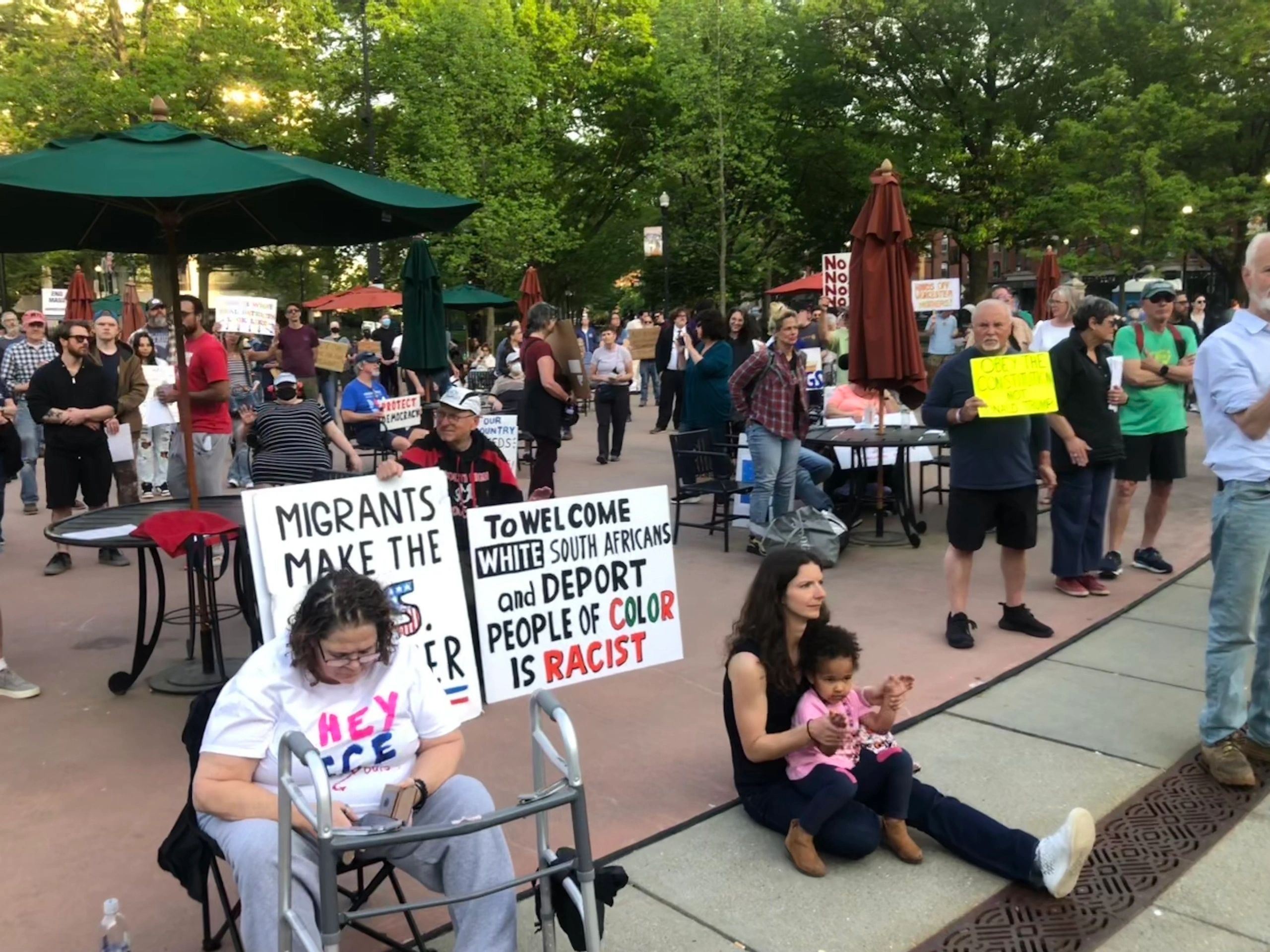 Hundreds gathered at Tuesday's rally (photo by Charlene Arsenault/the Worcester Guardian))