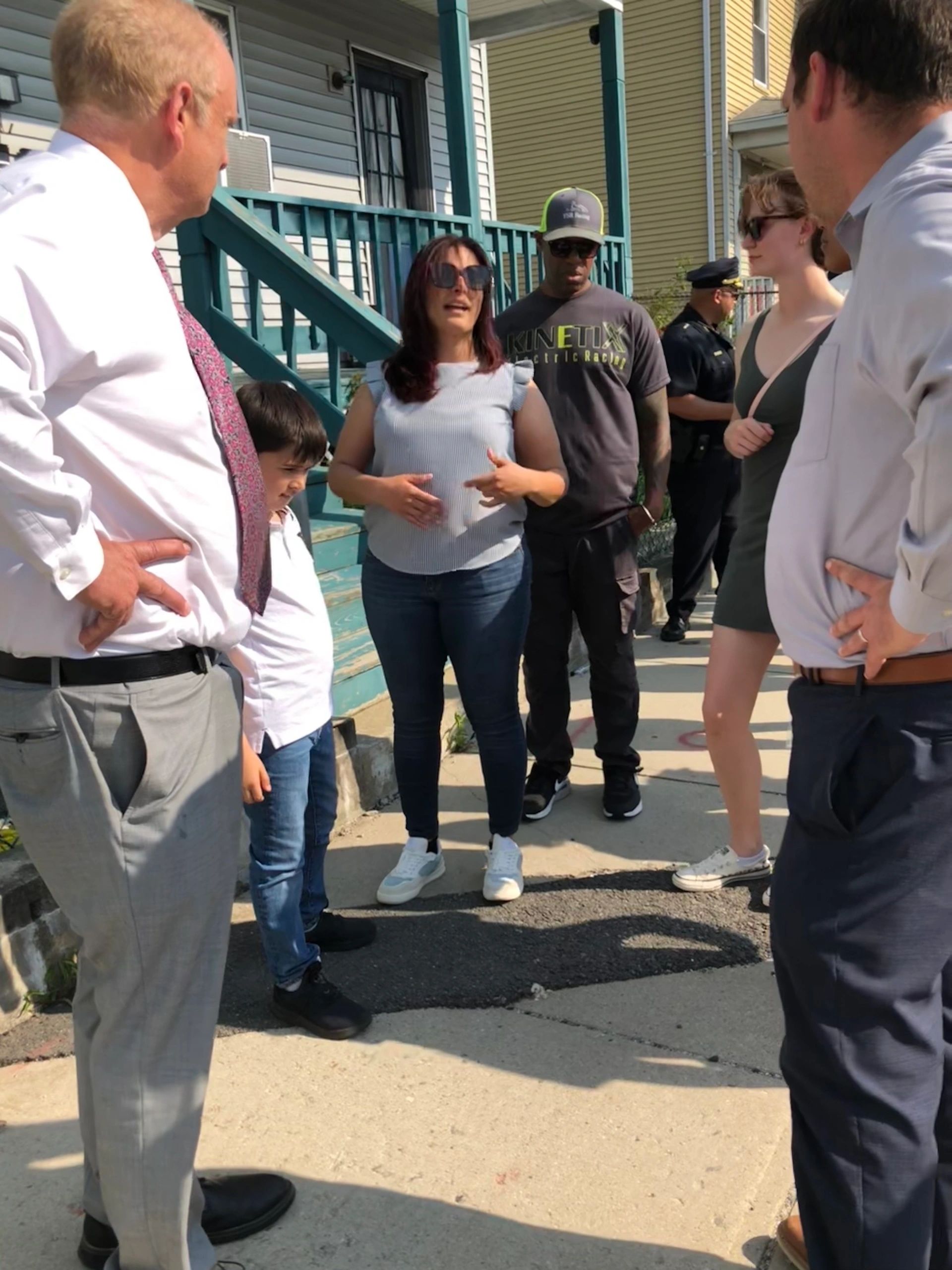 Property owner and neighborhood activist Nataly Dernulc helped to organize the walk (photo by Charlene Arsenault)