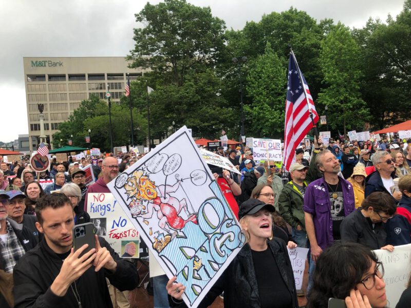 ‘No Kings’ rally fills Worcester Common with signs, protest