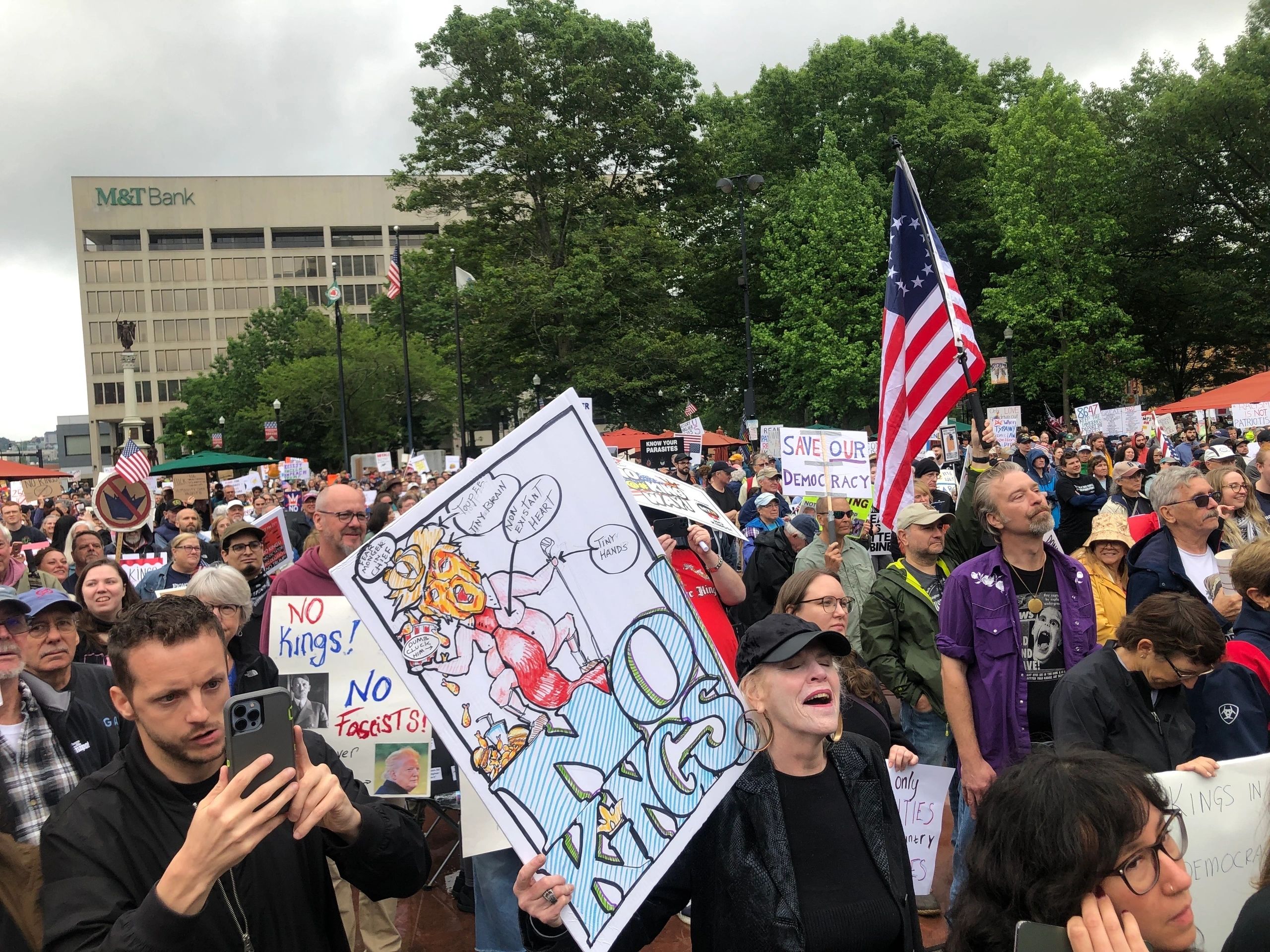 It was a sea of signs and faces at Worcester Common Saturday (photo by Charlene Arsenault)