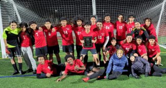 The Main South boys soccer team won its first Central Mass. Class D title on October 29 with a 6-2 win over Whitinsville Christian (photo credit: Mike Vigneux)