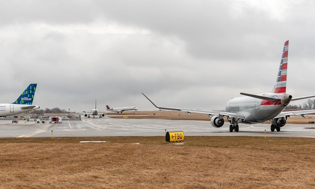 Flight operations at the Worcester Regional Airport (photo credit MassPort)