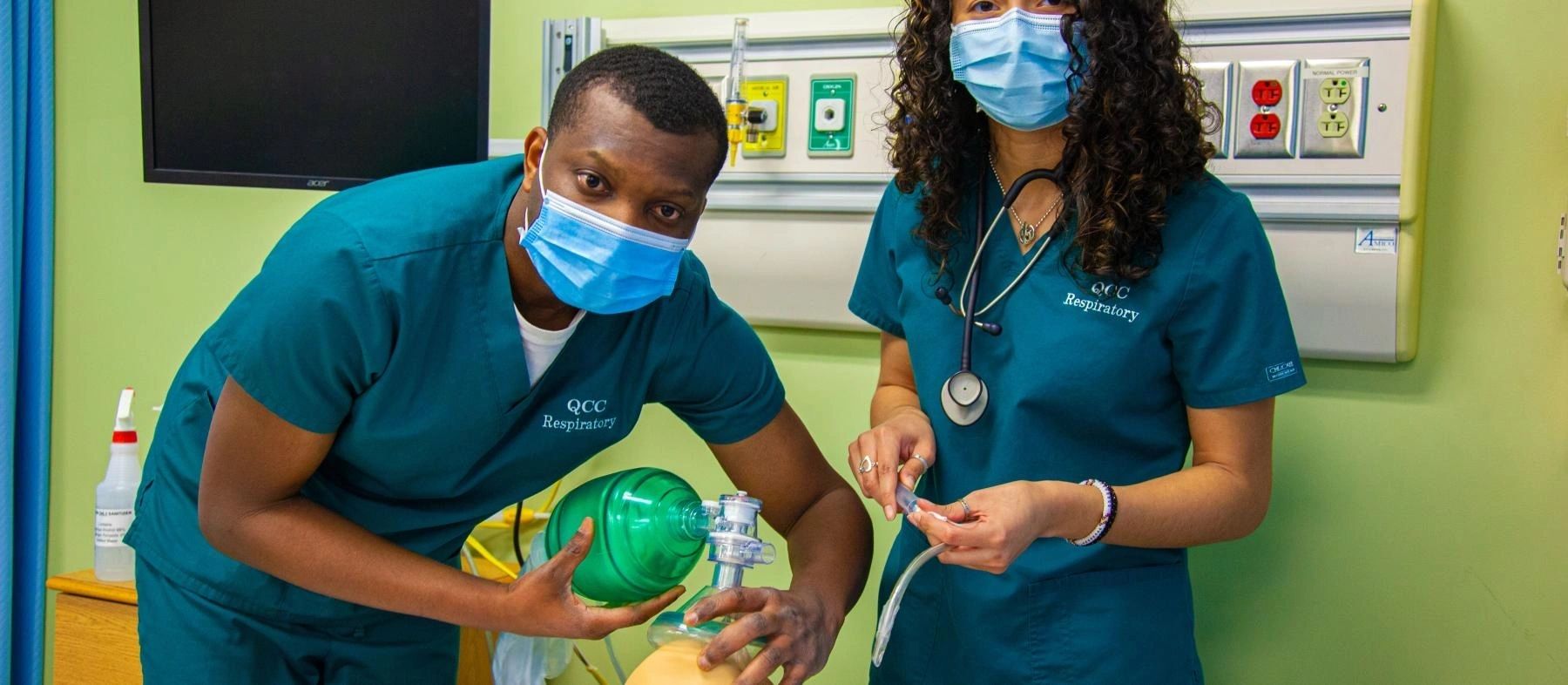 The 20-month associate degree program preps students to enter the workforce as licensed RRTs (photo via QCC)