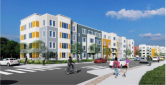 A rendering of the redevelopment of Curtis Apartments in Worcester