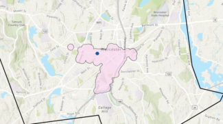 The catchment zone for Chandler Elementary Community School as depicted by the Worcester Regional Research Bureau.