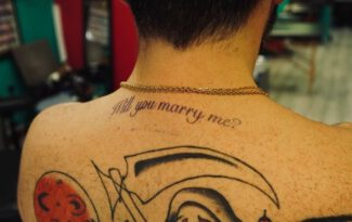 Sarah Reks and Archie Bellos love tattoos....and each other (photo by Bill Doyle)