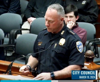 Interim Police Chief Paul Saucier talks about his crime statistics report to City Council