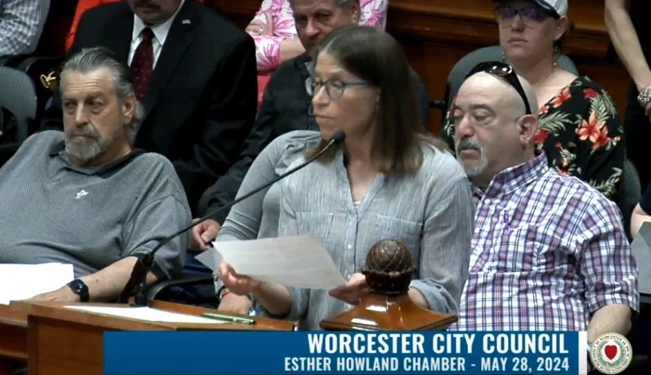 Karin Valine Goins spoke during the public portion of the city council meeting advocating for safe bike lanes
