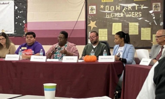 The candidates responded to questions developed by the Envirothon team members (photo via WPS))