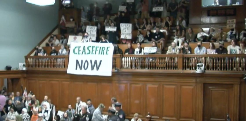 City council meeting cut short amid protests over Gaza conflict
