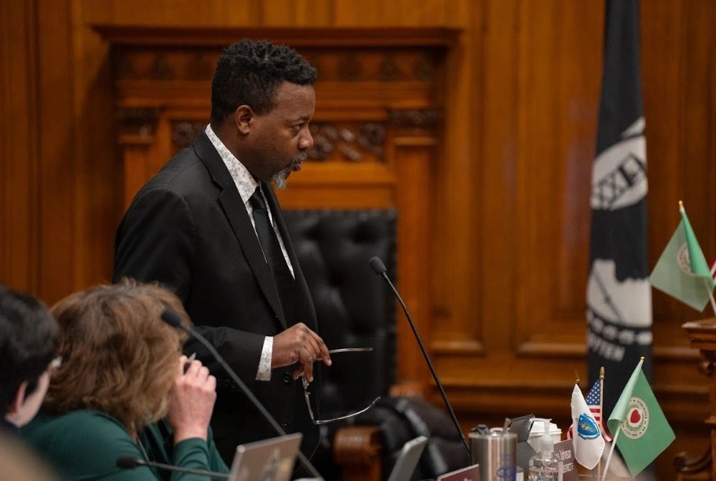Member Jermaine Johnson addresses the committee (photo by Bromly Domingo)