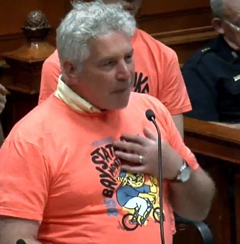 Dale Wickenheiser, bike enthusiast and president of the Seven Hills Wheelmen, spoke passionately and expertly about promoting cycling in Worcester and beyond