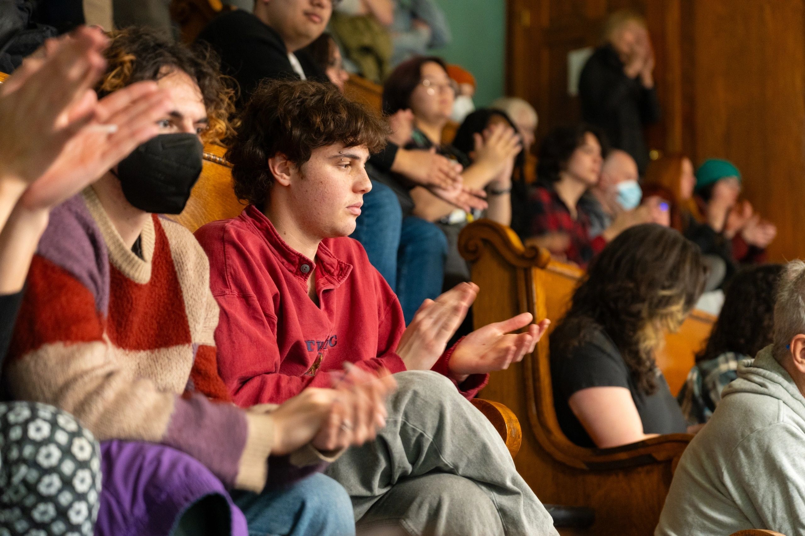 Dozens of residents packed council chambers on Tuesday evening (photo by Bromly Domingo)