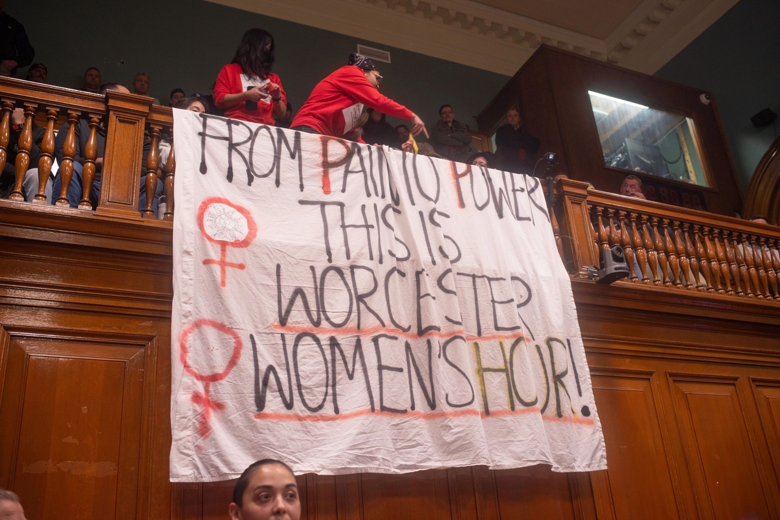 Some protesters attended the city council meeting Tuesday night (photo by Steve Smith)