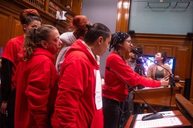 Elizabeth Grajales, Project Priceless’s vice president, said the turnout of women at the meeting expresses the outrage of the report (photo by Steve Smith)