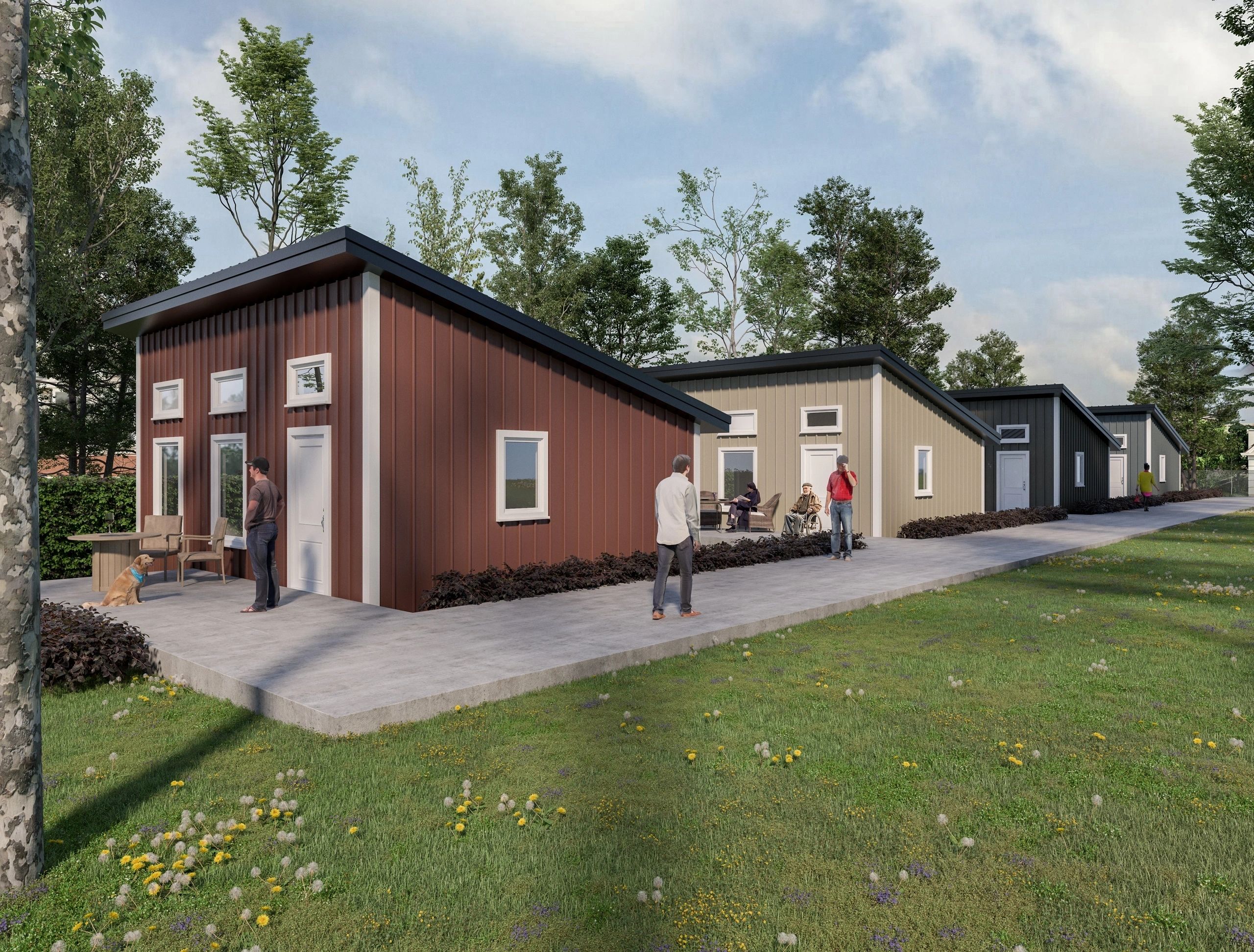 Renderings of the tiny homes built by Integrity