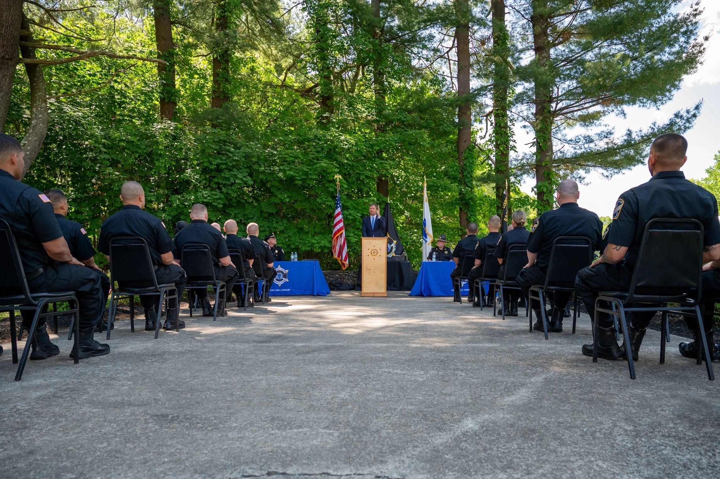 Sheriff Evangelidis addresses the graduates of the B.R.T.A. #61 (photo courtesy)