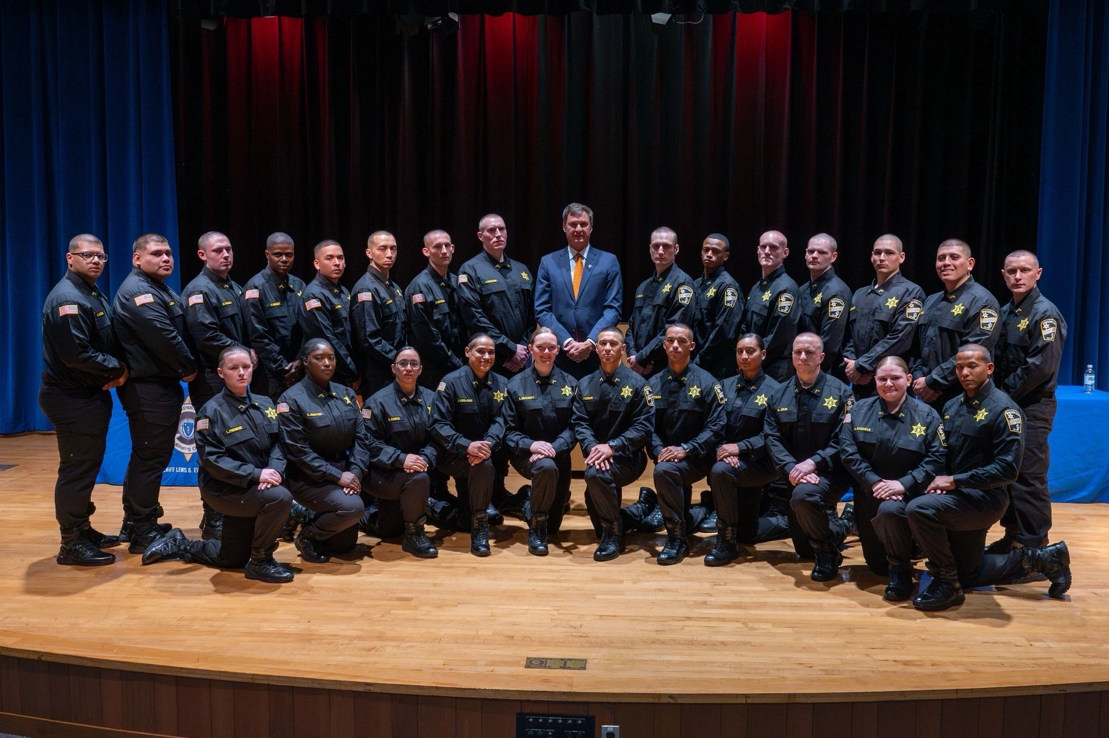 Sheriff Evangelidis stands in formation with the BRTA #62 graduates (photo submitted)