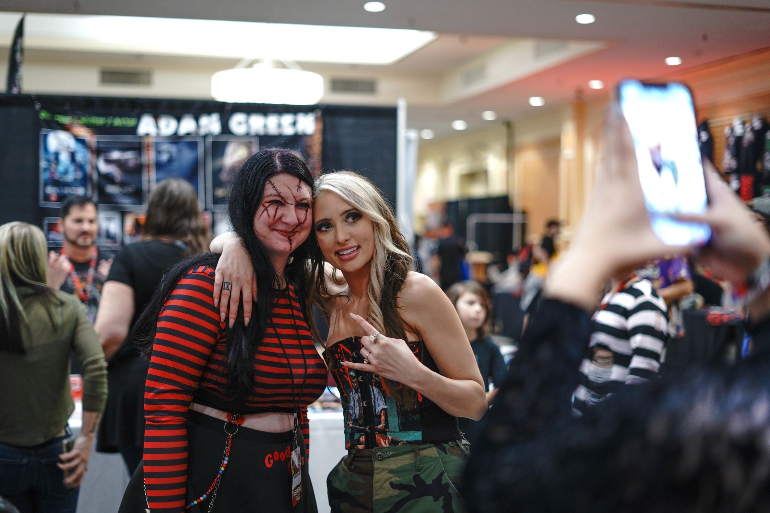 Nadia Teichmann with a fan (photo credit: Jeremy Saffer)