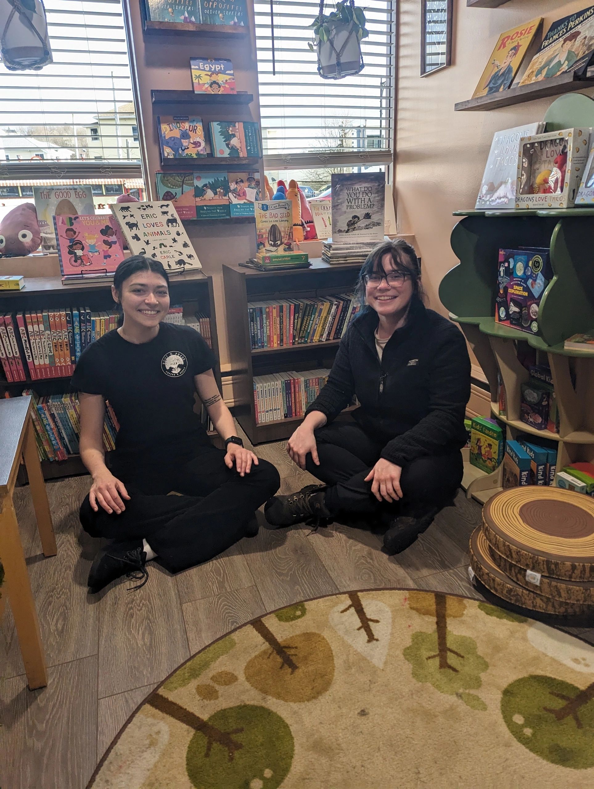 employees in the kids room are Root and Press employees Lana Pucyk and Maddy Babowitch in the "kids room" (photo courtesy of Root and Press)