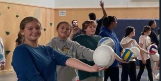 Worcester Volleyball Blazers practicing the serve (photo courtesy Blazers)