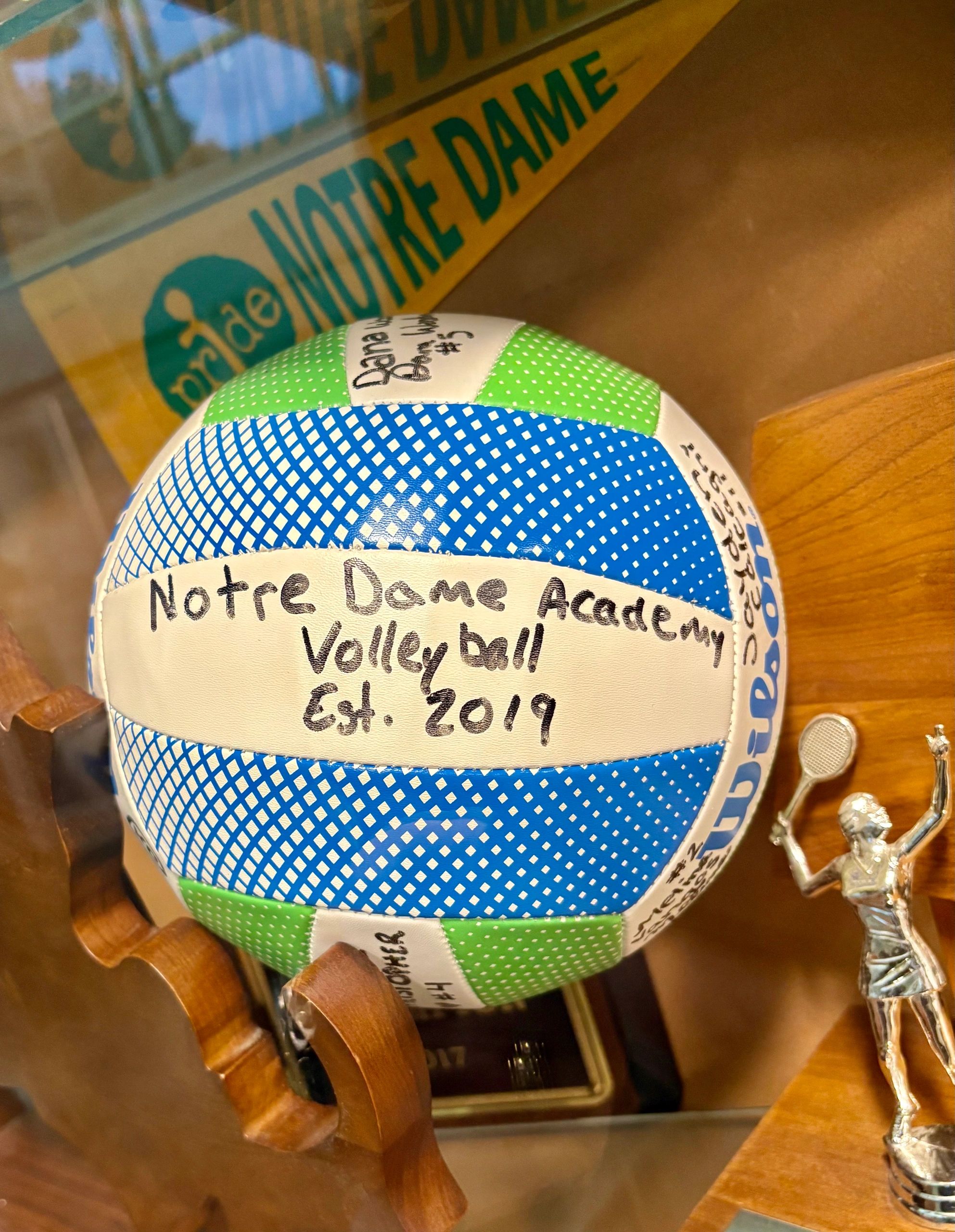 A volleyball from the team’s first season in 2019 (photo by Mike Vigneux)