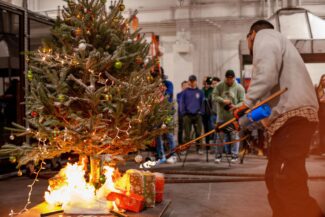 The burn was held inside WPI's Department of Fire Protection Engineering (photo credit: WPI)