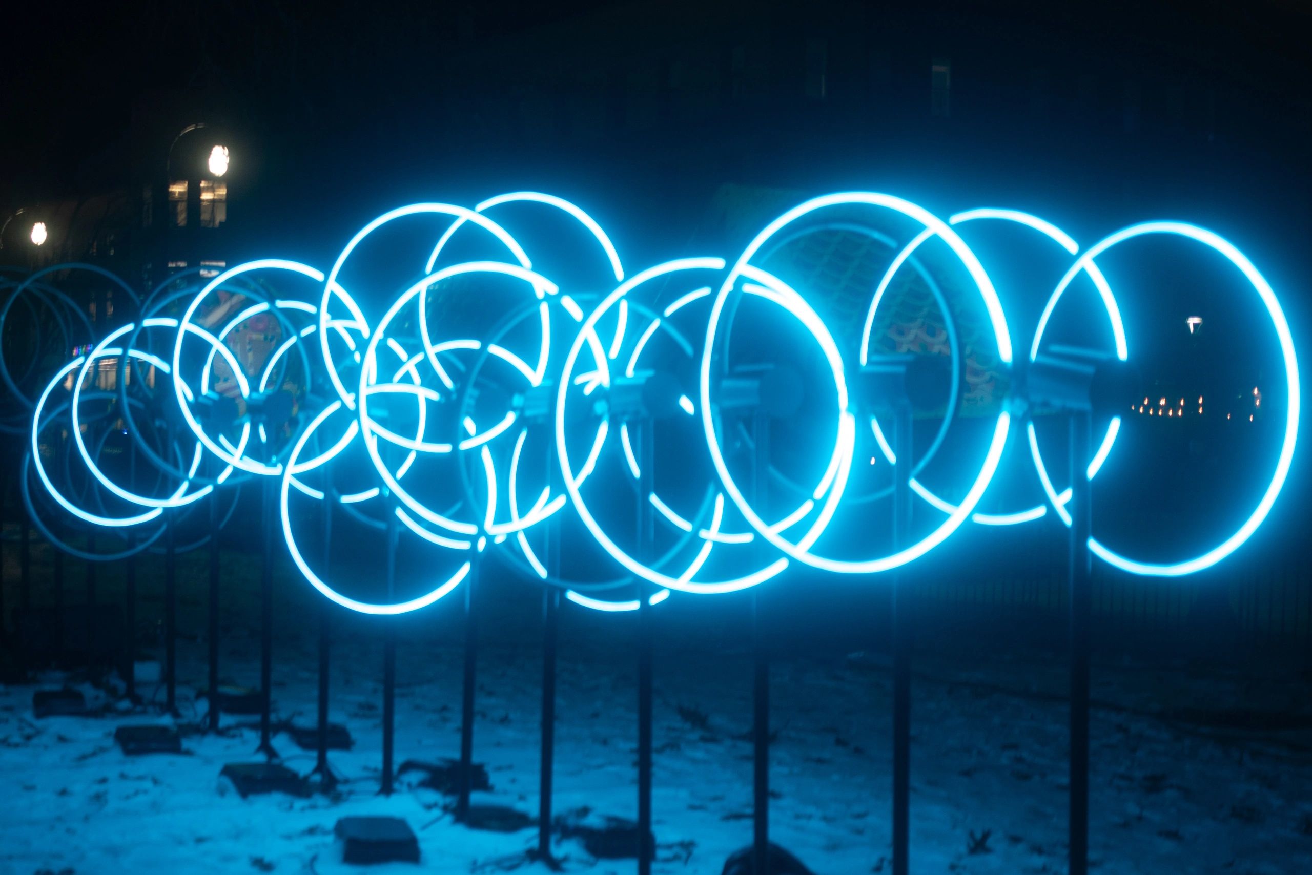 "Waves," an immersive light art installation by designer Studio JF Creative generates new shapes and perspectives, resembling ocean waves for viewers (photo by Steve Smith)