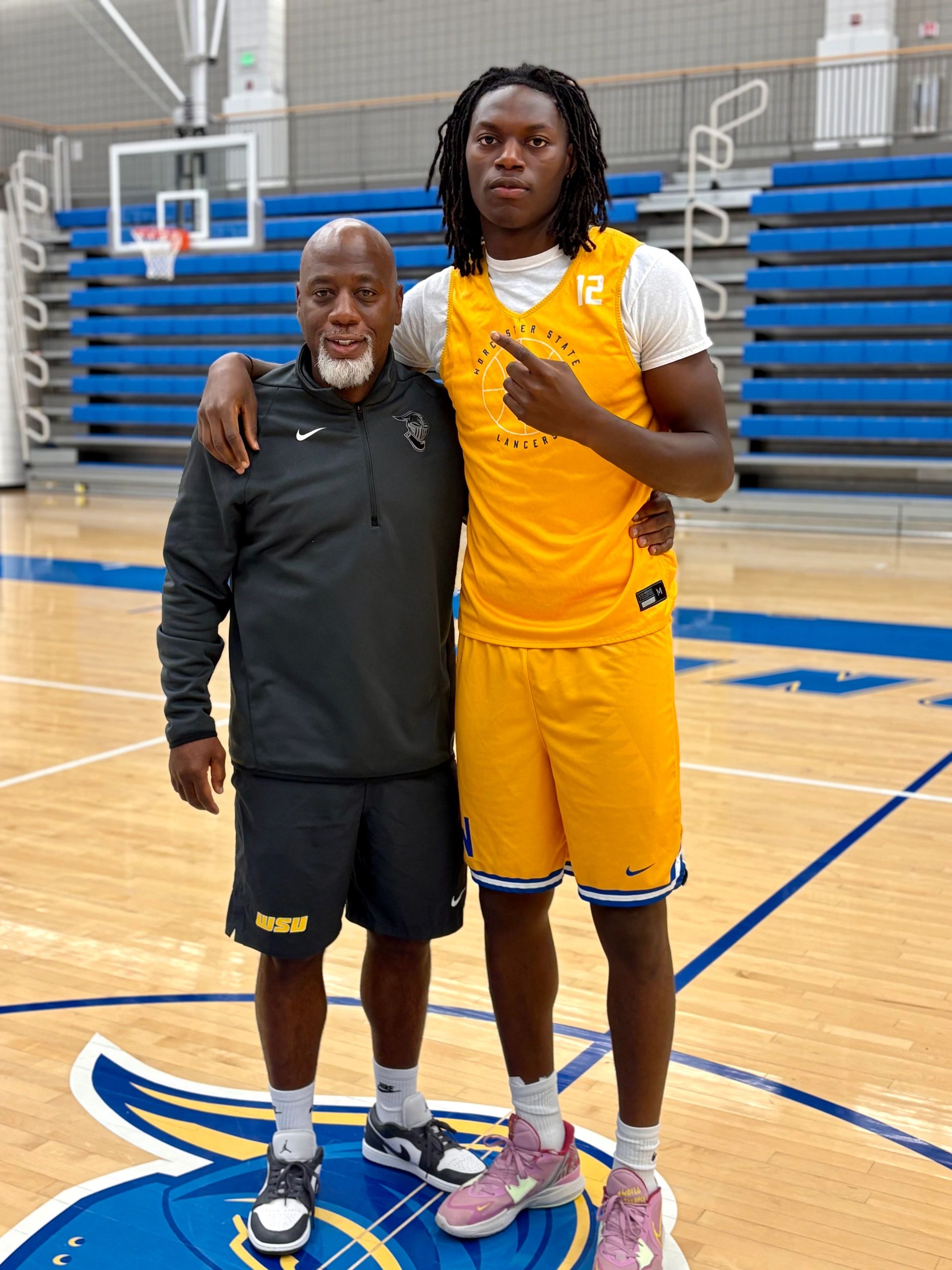 Joe Okla (right) and Al Pettway (left) are back together again at Worcester State University (photo by Mike Vigneux)