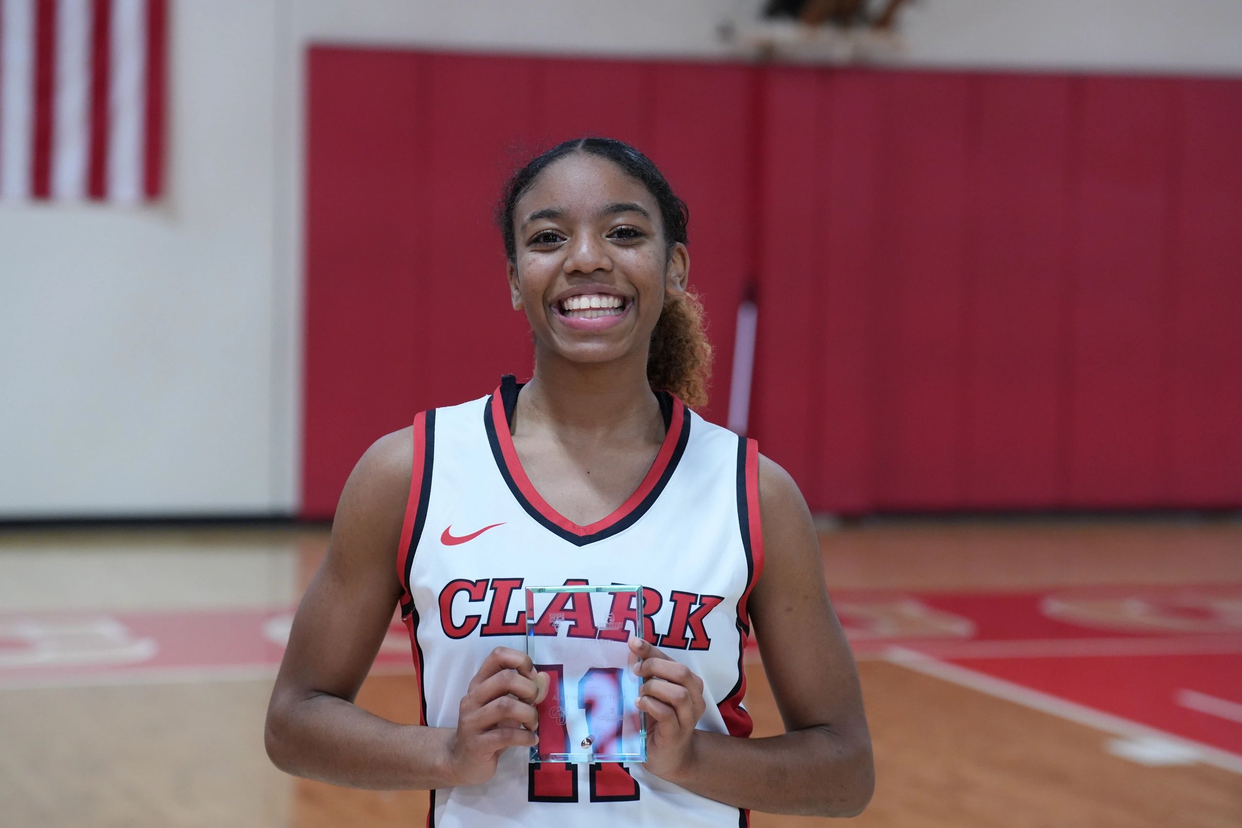 Sophomore Cyriah Coleman of the Clark women’s basketball team was named NEWMAC Offensive Athlete of the Week (photo submitted)