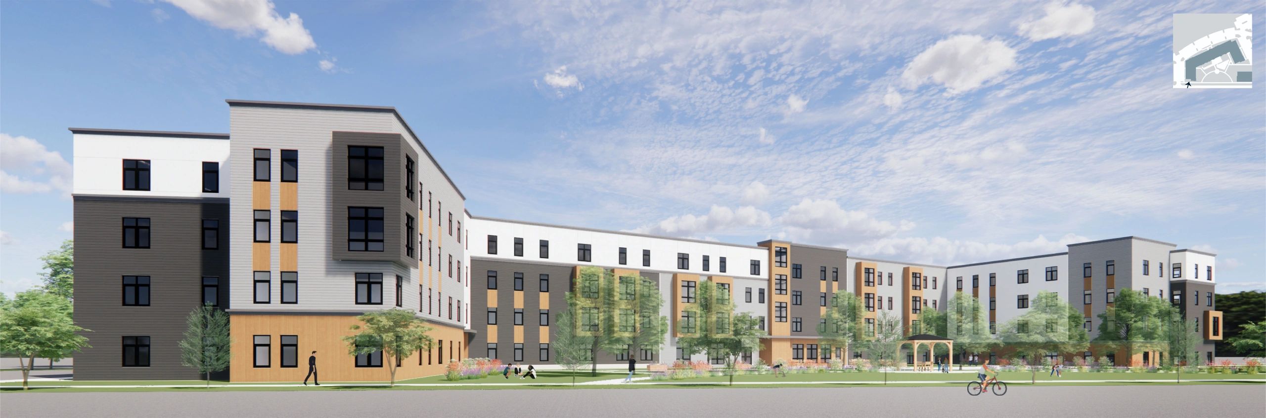The project adds new affordable housing units and modernizes the city’s oldest public housing complex (image submitted)