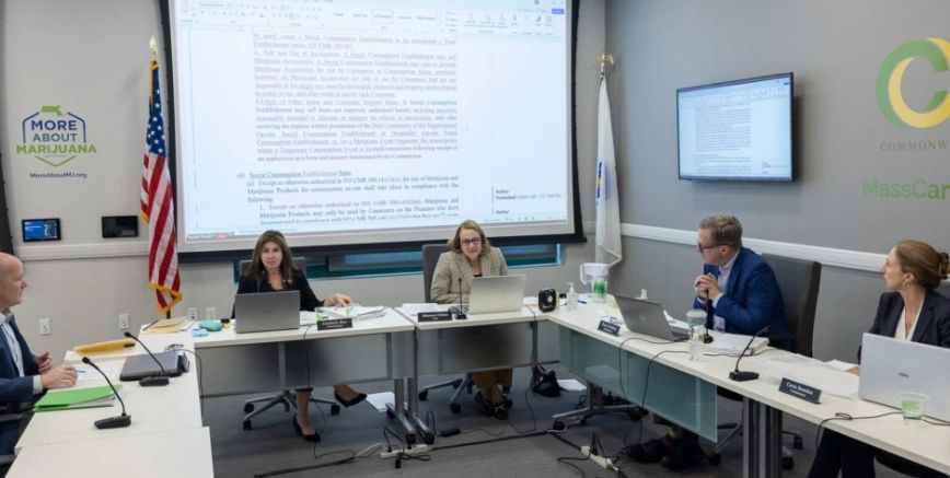 Members of the Massachusetts Cannabis Control Commission meet Thursday at Union Station in Worcester