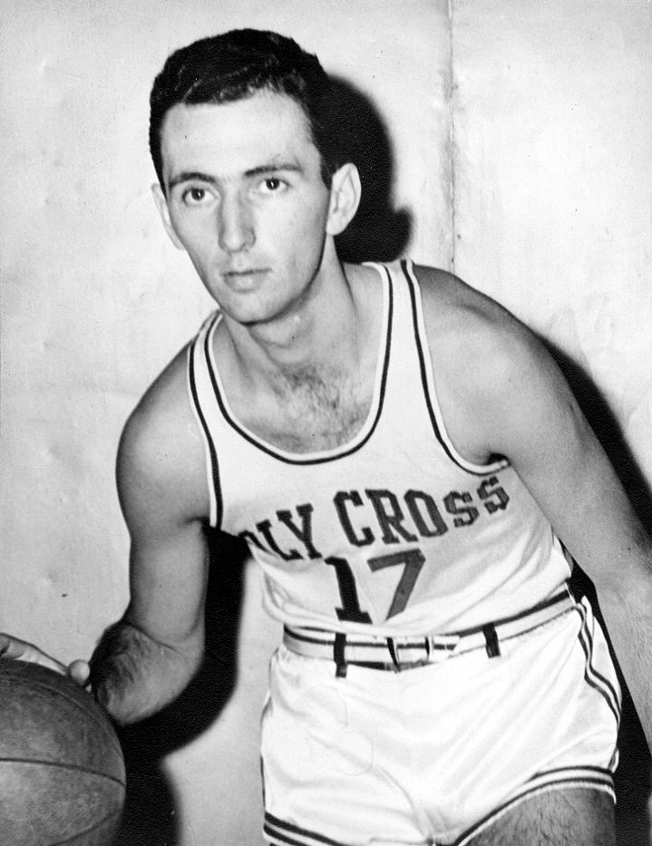 Holy Cross basketball legend Bob Cousy, who helped lead the Crusaders to the 1947 NCAA championship, is being honored with a permanent court dedication in his name (photo courtesy of the College of the Holy Cross)