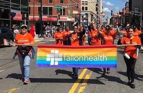 Fallon Health employees march in a Worcester parade. Founded in Worcester in 1977