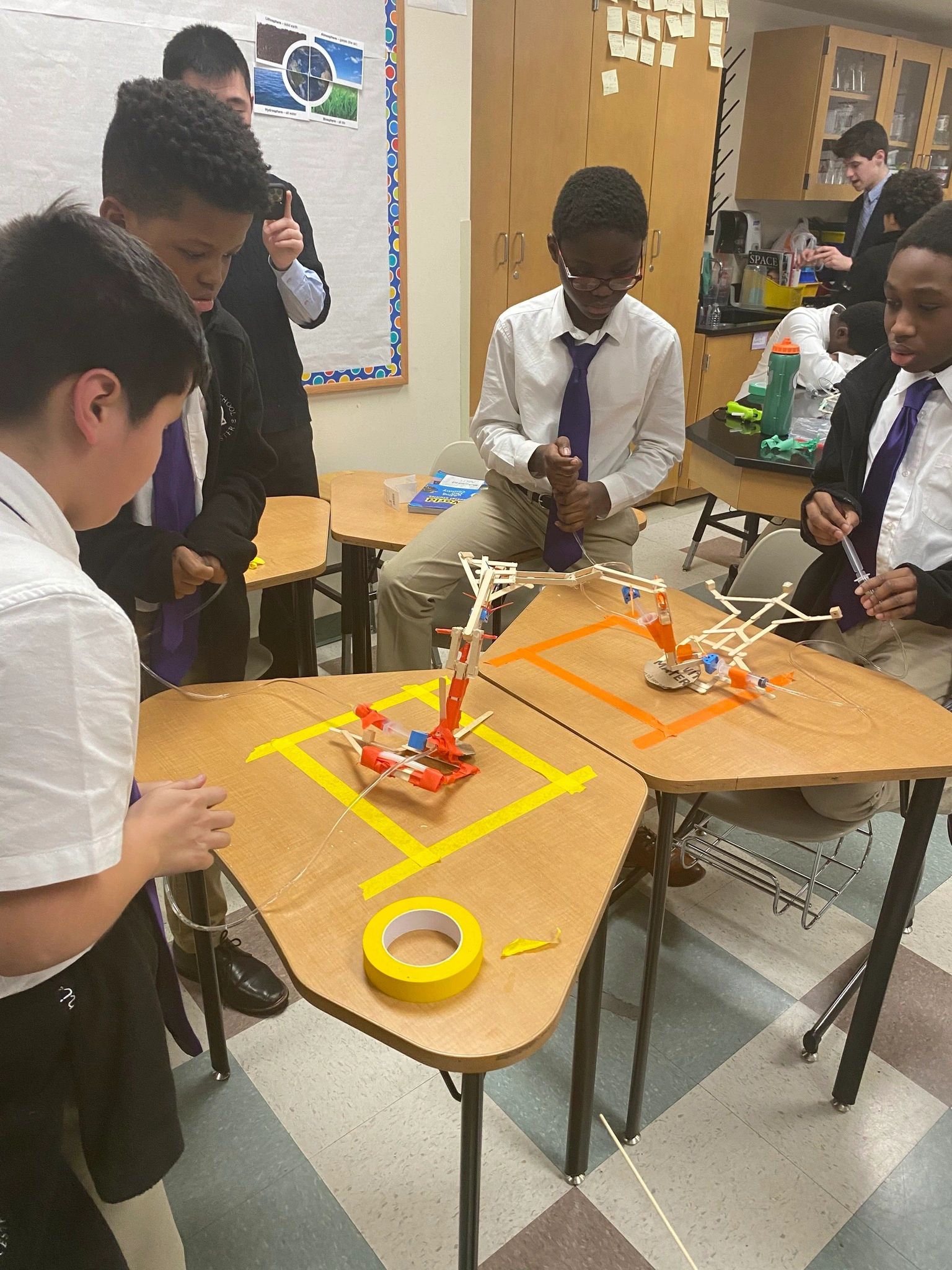 Nativity School students work on a project (photo credit: Nativity School of Worcester)