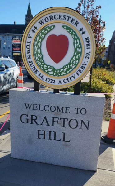 New sign welcomes drivers to Worcester’s Grafton Hill