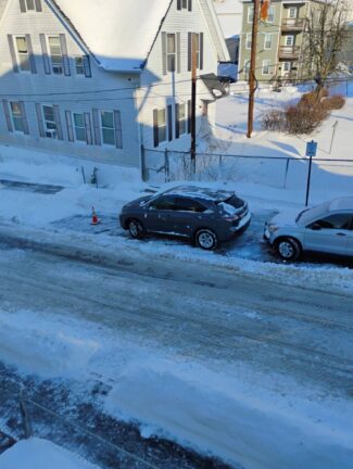 A Worcester street after the snowstorm on Jan. 26 (photo by John Yanczewski)