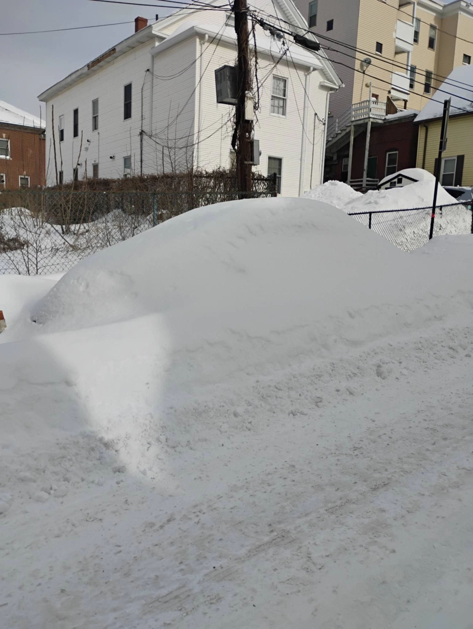 Snowy Worcester streets after the storm (photo by John Yanczewski)