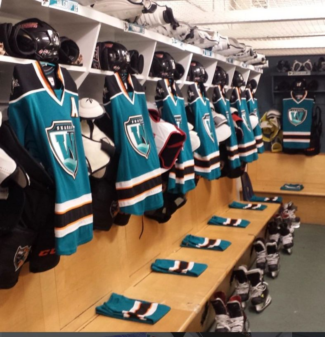 The Railers don Sharks uniforms for Worcester Sharks Night (photo credit: American Hockey League)