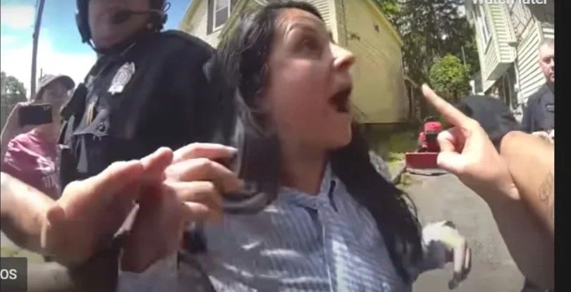 Bodycam footage released shortly after after the Eureka Street ICE incident shows Etel Haxhiaj on the scene (photo credit: City of Worcester) 