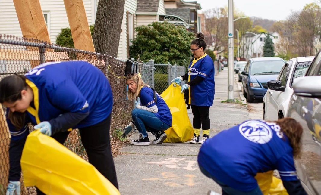 Volunteers from Bay State Bank during cleanup efforts, 2023 (photo credit: REC)